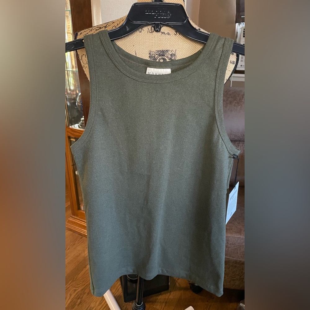 Mohnton Made Olive Green Sleeveless Tank Top Sz XL  made in the USA